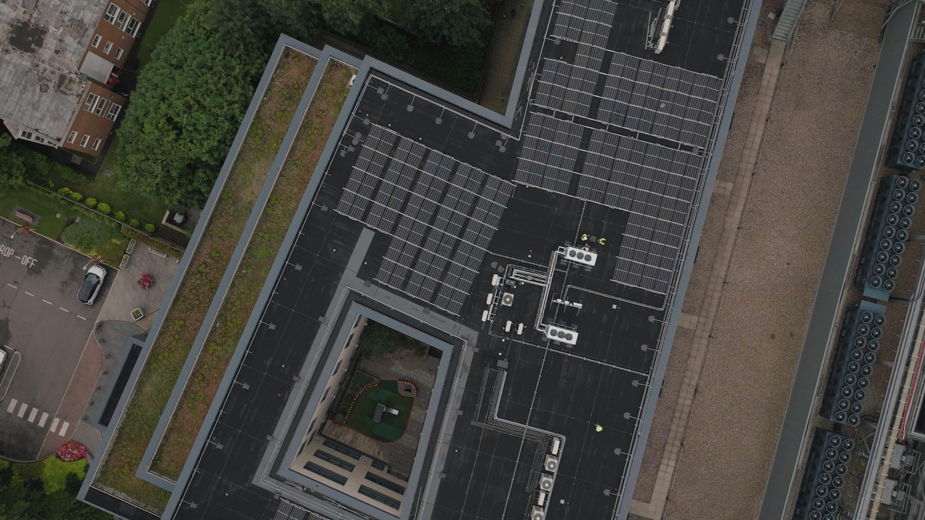 Flat roof membrane installation by Zenic Industries—durable protection for commercial and residential buildings.